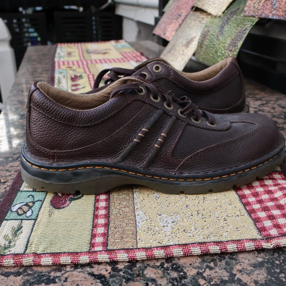 Vintage Dr. Martens DAWES Shoes Men Size 11 Oxford Brown Leather Lace Up Chunky